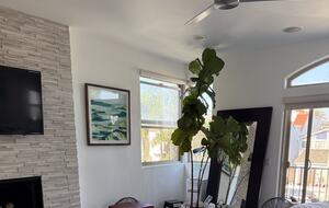 Master Bedroom with King, Balcony, Fireplace, TV and ensuite
