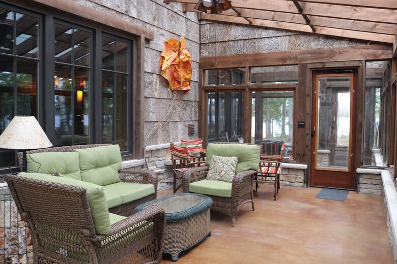 Relax and enjoy the views in our 3-season enclosed porch