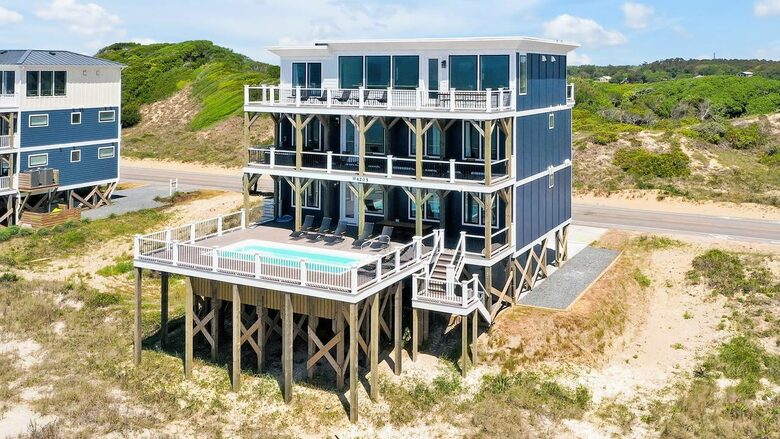 Grand Oceanfront Home on Oak Island - Oak Island, North Carolina