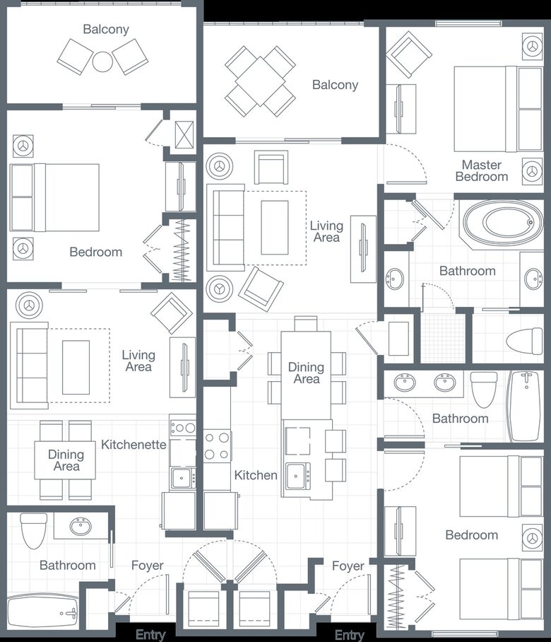 3BR Villa at Sheraton Broadway Resort - Myrtle Beach, South Carolina