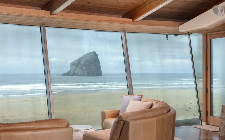 Direct Oceanfront Home Framing Haystack Rock - Pacific City, Oregon