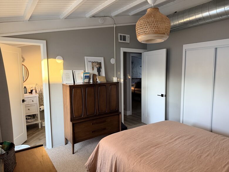 Master Bedroom with Sliding Glass Door to Patio