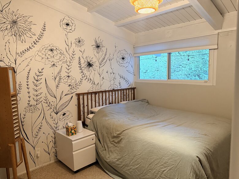 Guest Bedroom view from Hallway. Queen bed
