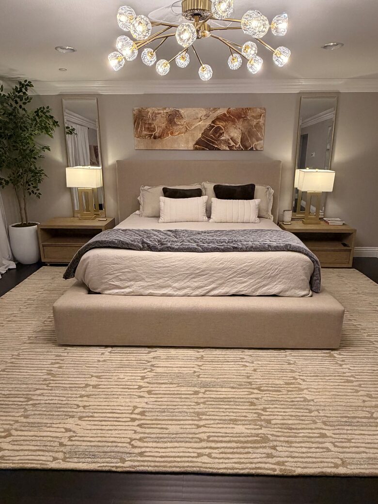 Master bedroom with ensuite, balcony and city views