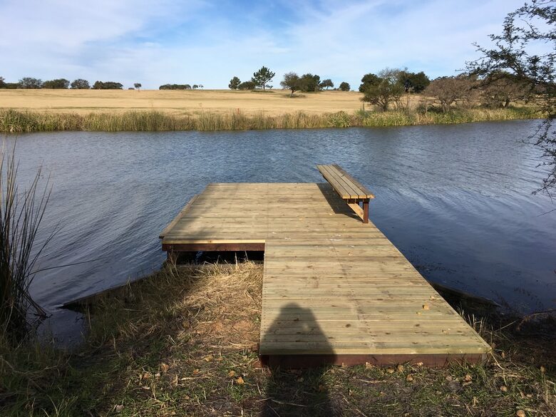 Dock to the lake, good for fishing and meditation