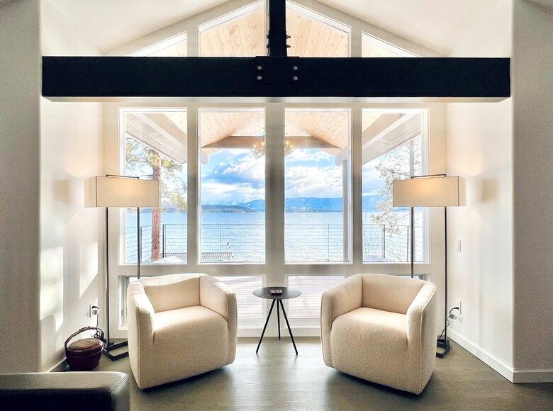 Private Flathead Lakefront Estate with Dock, Hot Tub & Panoramic Mountain Views - Rollins, Montana