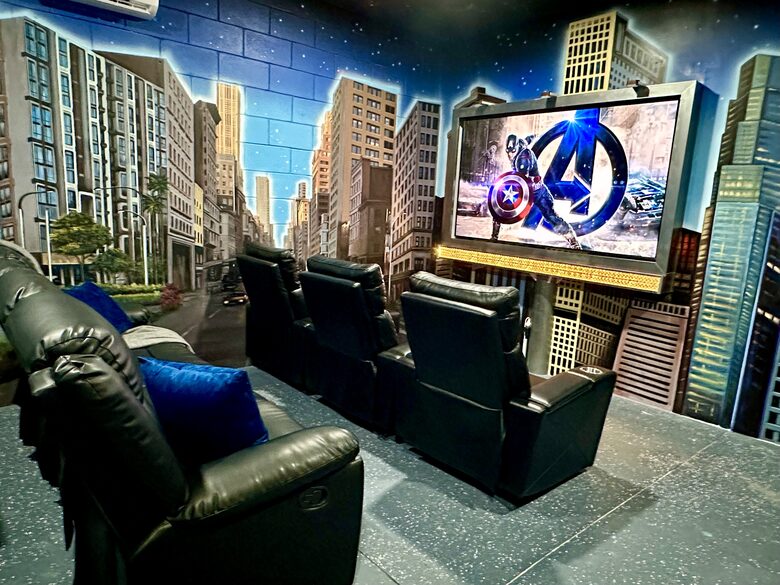 Movie Room-Fully reclining seats and couch