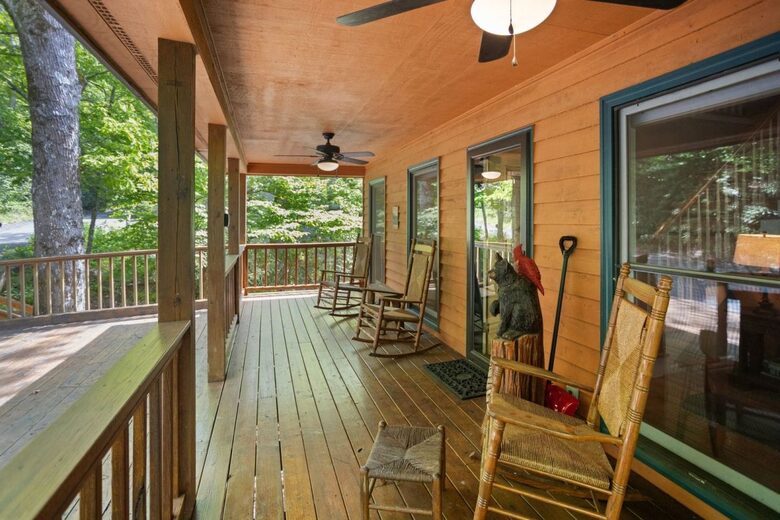 Level Front Door Entry from Covered Front Porch and Parking Area