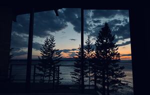 evening view from primary bedroom