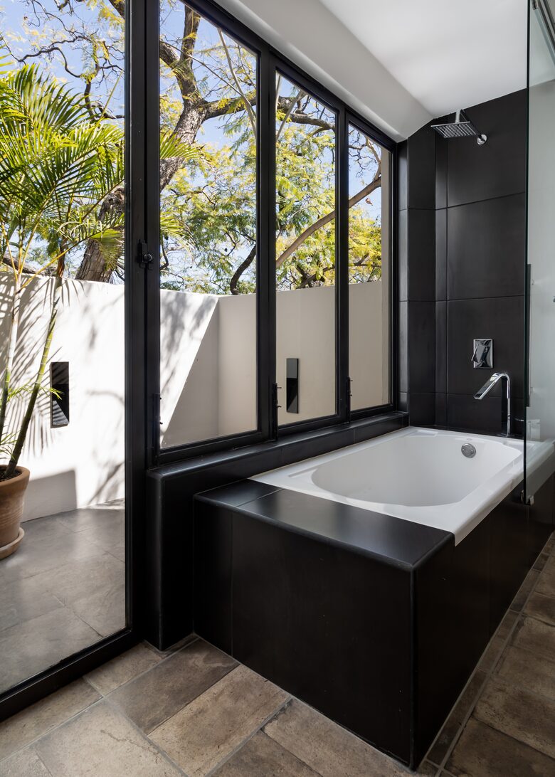 Third floor bedroom bath, tub with view!