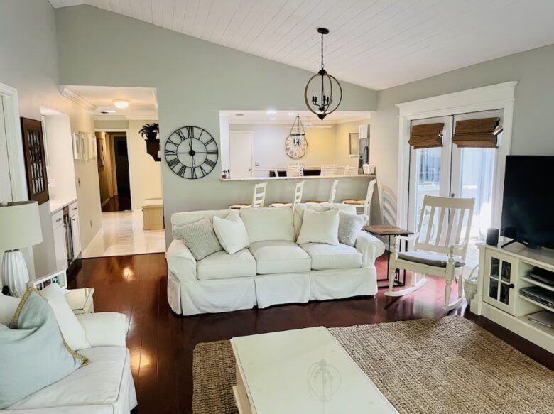 two full-size sofas