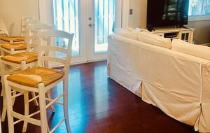four barstools for extra seating