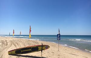 Lifesavers patrol beach in front of house on school holidays