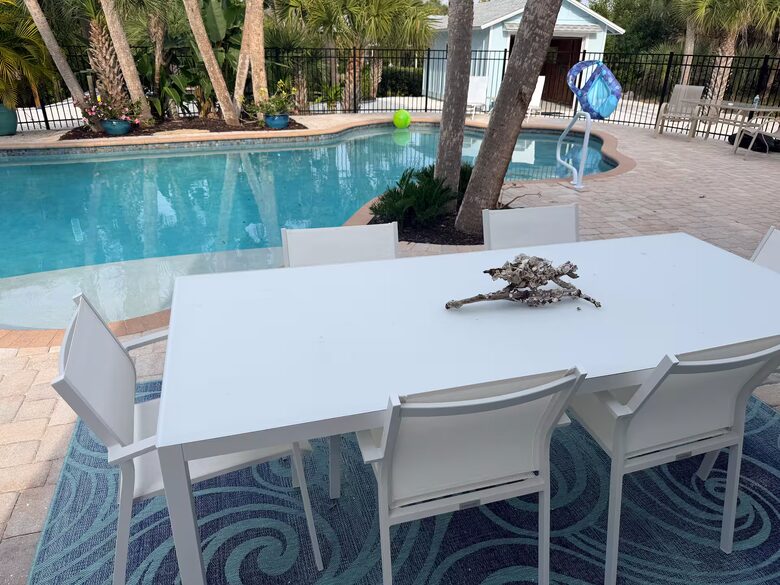 Secluded Gulf Retreat on Palm Island with Private Pool, Dock, Deeded Beach Access ! - Placida, Florida