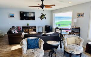 Living room with large windows and amazing views.