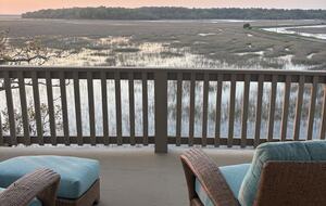 Master level bedroom balcony with seating