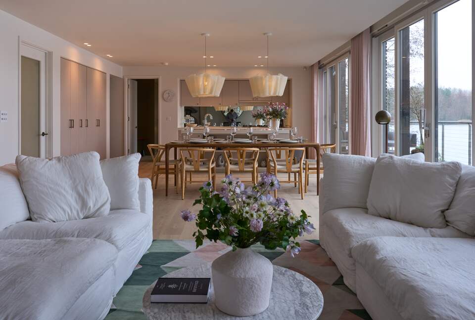 Sitting Room to Dining and Kitchen view