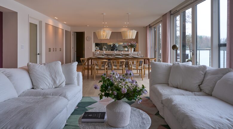 Sitting Room to Dining and Kitchen view