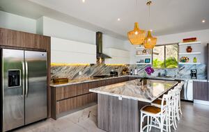 Kitchen Fridge Stove and Island