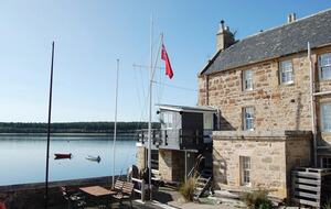 Side of house overlooking Findhorn's tidal River