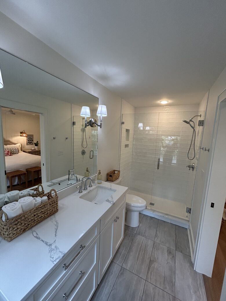 King Bedroom Bath with Glass Walk-In Shower