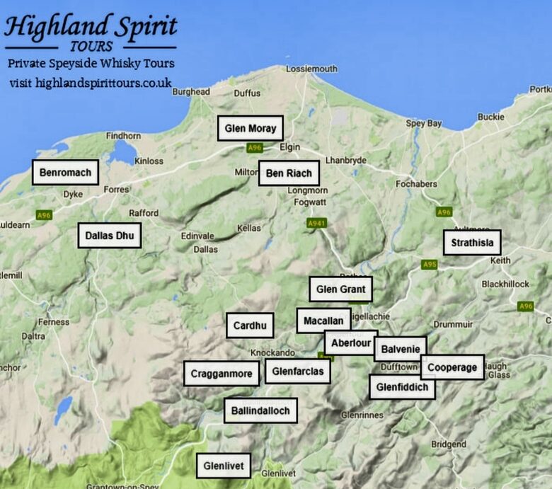 Spey-side Famous Whisky trail, lots of distilleries nearby.
