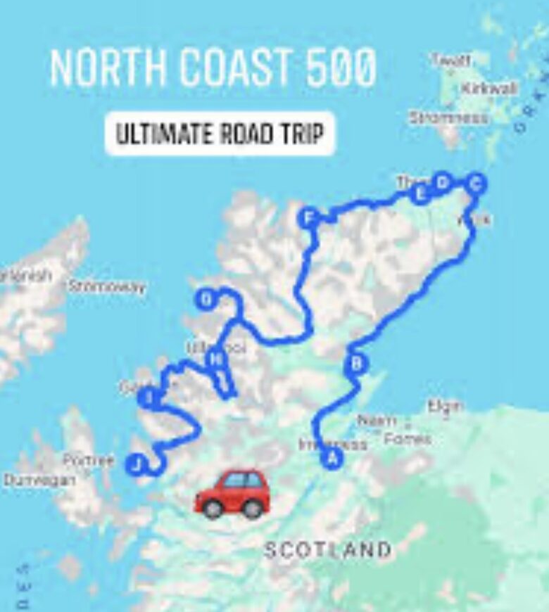 One of the worlds best road trip, the North Coast 500 nearby