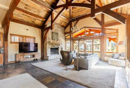 Great Room with 77" HDTV, Sound, FP and Wet Bar
