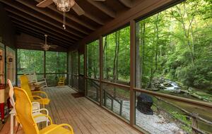 Back Porch w/Eastatoee River view. Bring your flies!