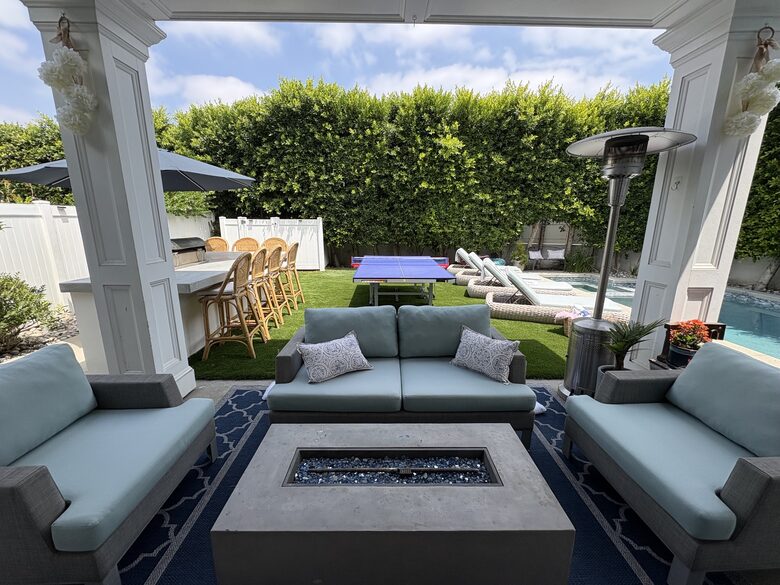 Backyard sitting area