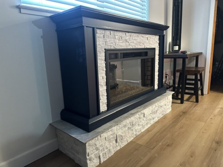 Fireplace and desk in Master Bedroom
