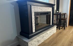 Fireplace and desk in Master Bedroom