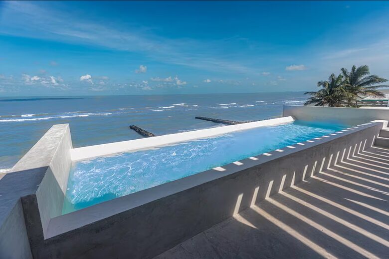Modern Yucatán Beach House with Rooftop Pool & Direct Sand Access - Chuburná, Mexico