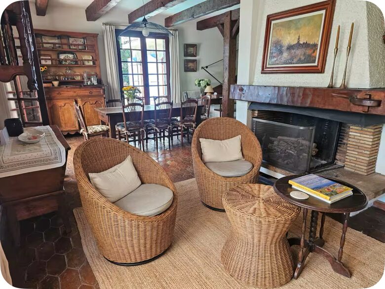 Living room and dining room