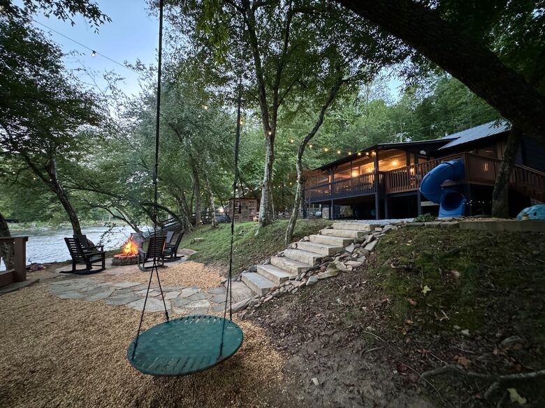 Ellijay Mountain Retreat with Flat Riverfront Backyard - Ellijay, Georgia