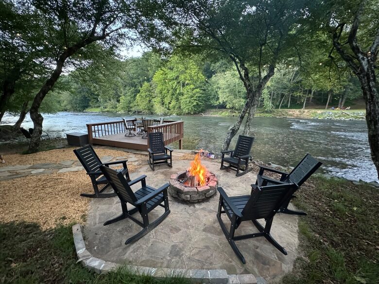 Ellijay Mountain Retreat with Flat Riverfront Backyard - Ellijay, Georgia