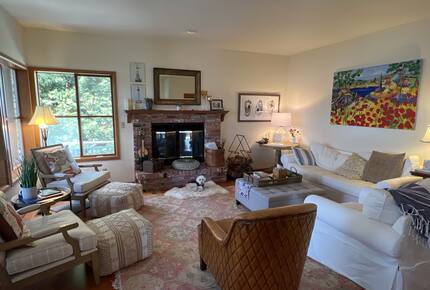Living room with wood burning fireplace. Wood provided!
