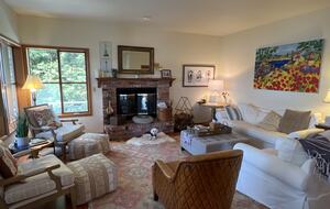 Living room with wood burning fireplace. Wood provided!