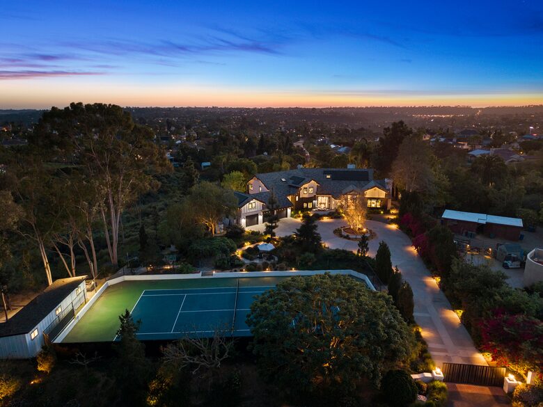 Canyon View Estate with Private Tennis Court & Luxe Casita - Encinitas, California