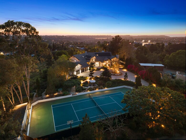 Canyon View Estate with Private Tennis Court & Luxe Casita - Encinitas, California