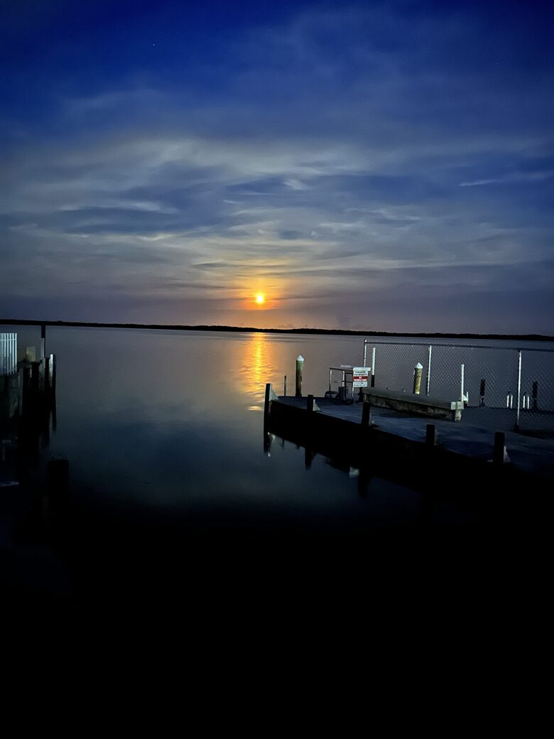 Sunrise view from boat ramp