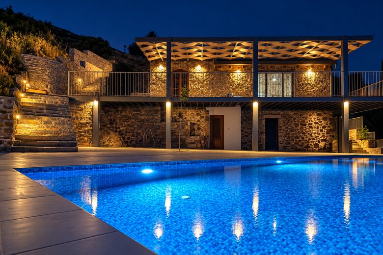 Traditional Stone Villa with Private Infinity Pool and Sea Views - Agia Galini, Melampes, Greece