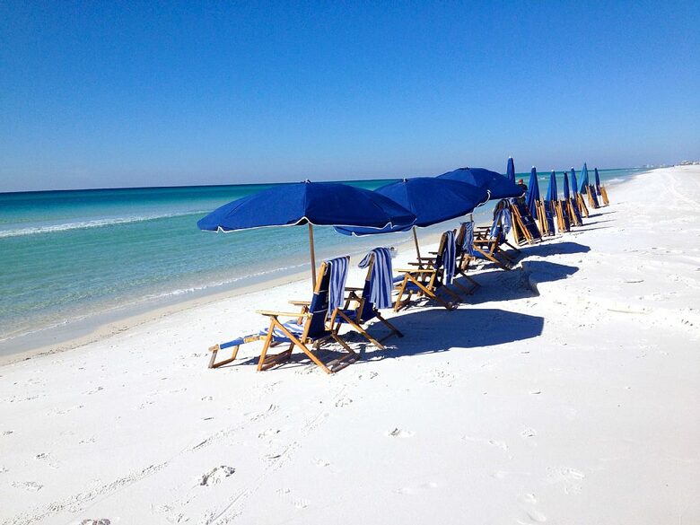 Beach chair and umbrella rentals are available