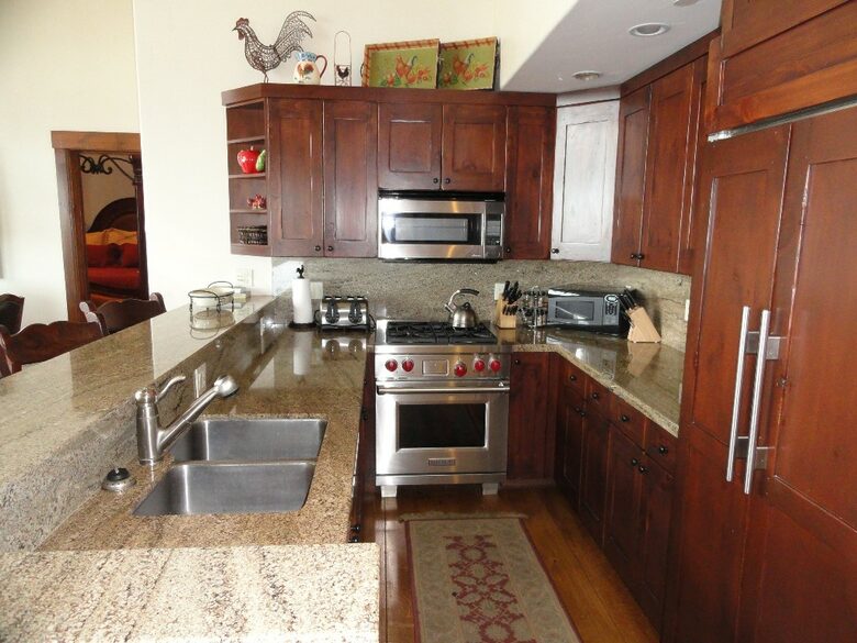 Kitchen with Wolf range and Subzero fridge