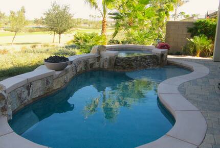 Backyard Pool and Hot Tub