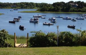 Back Yard's Panoramic View of Ocean Harbor Below