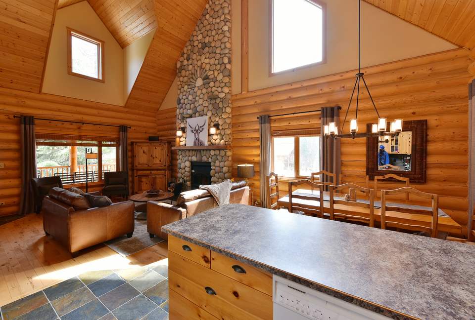 From kitchen to living and dining area