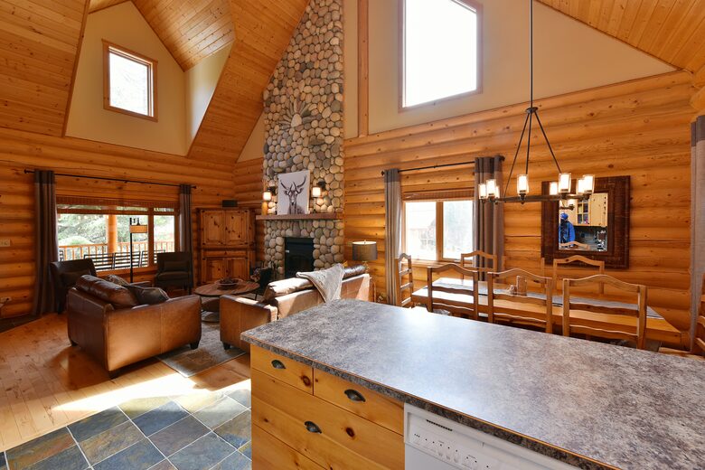 From kitchen to living and dining area