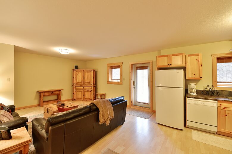 Basement - living area, large TV not pictured