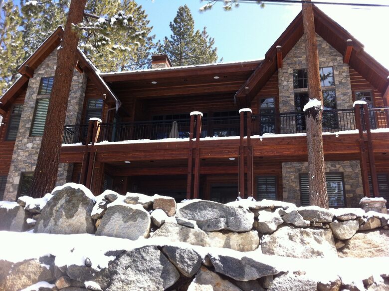 View of the home from the lake side.